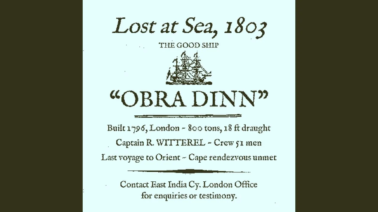 Return of the Obra Dinn — 1